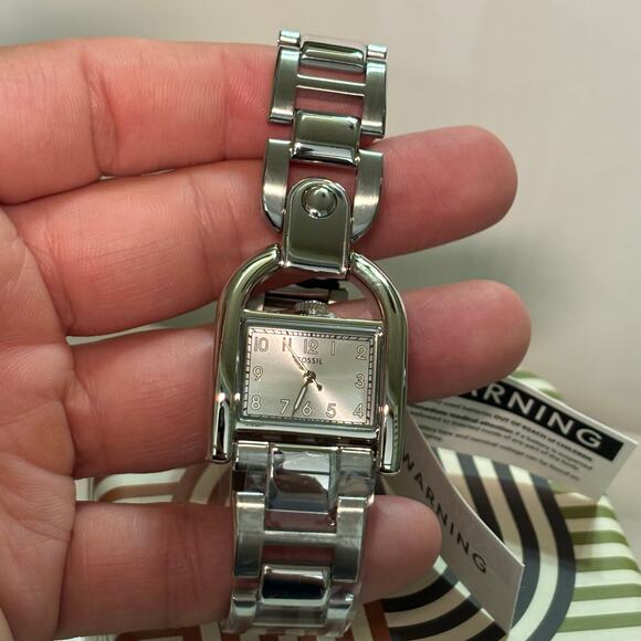 Fossil Harwell ES5326 Womens Quartz Watch 28mm Rectangular Bracelet Silver Dial - Picture 3 of 14